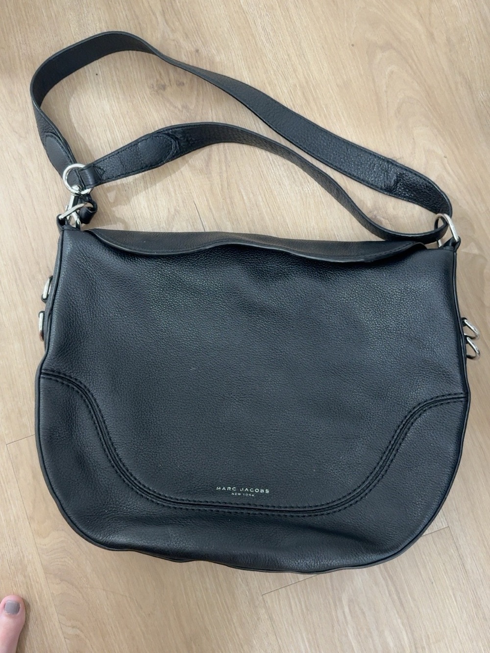 Marc Jacobs Black Pebbled Leather Shoulder Bag